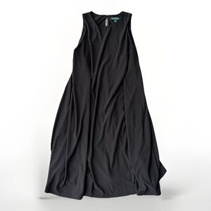 Ralph Lauren Size 10 Black A-Line Dress Sleeveless Lightweight